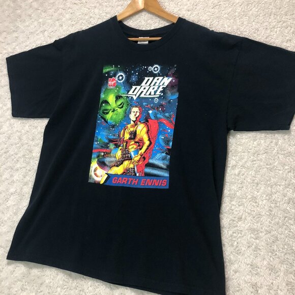 Vintage‎ Virgin Comics Dan Dare Garth Ennis Black T-Shirt Size XL - Picture 1 of 7
